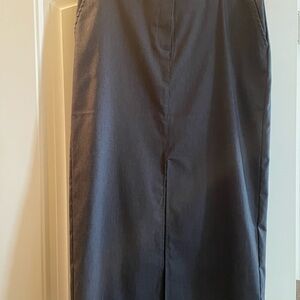 Nicole Miller Jean Blue Stretch Midi Pencil Skirt with Slit